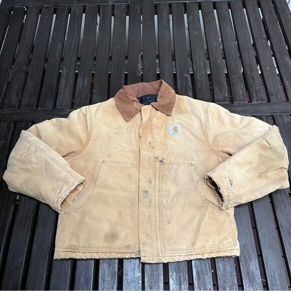 Vintage Distressed Carhartt Waist Cropped Arctic Jacket - Picture 1 of 11